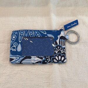 Vera Bradley Floral Blue and White Zip ID Holder